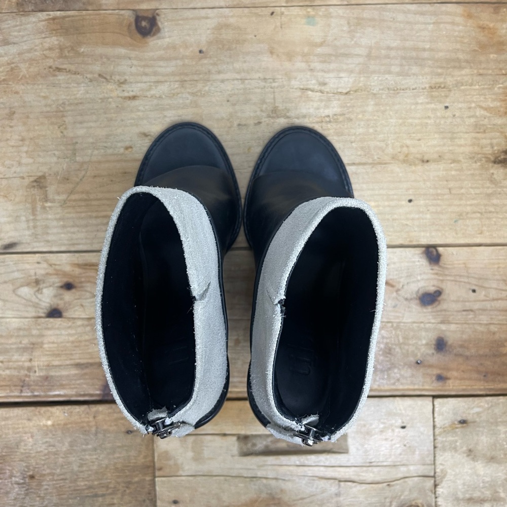 Tibi Black and Cream Two-Tone Open-Toe Ankle Booties - Picture 5 of 15